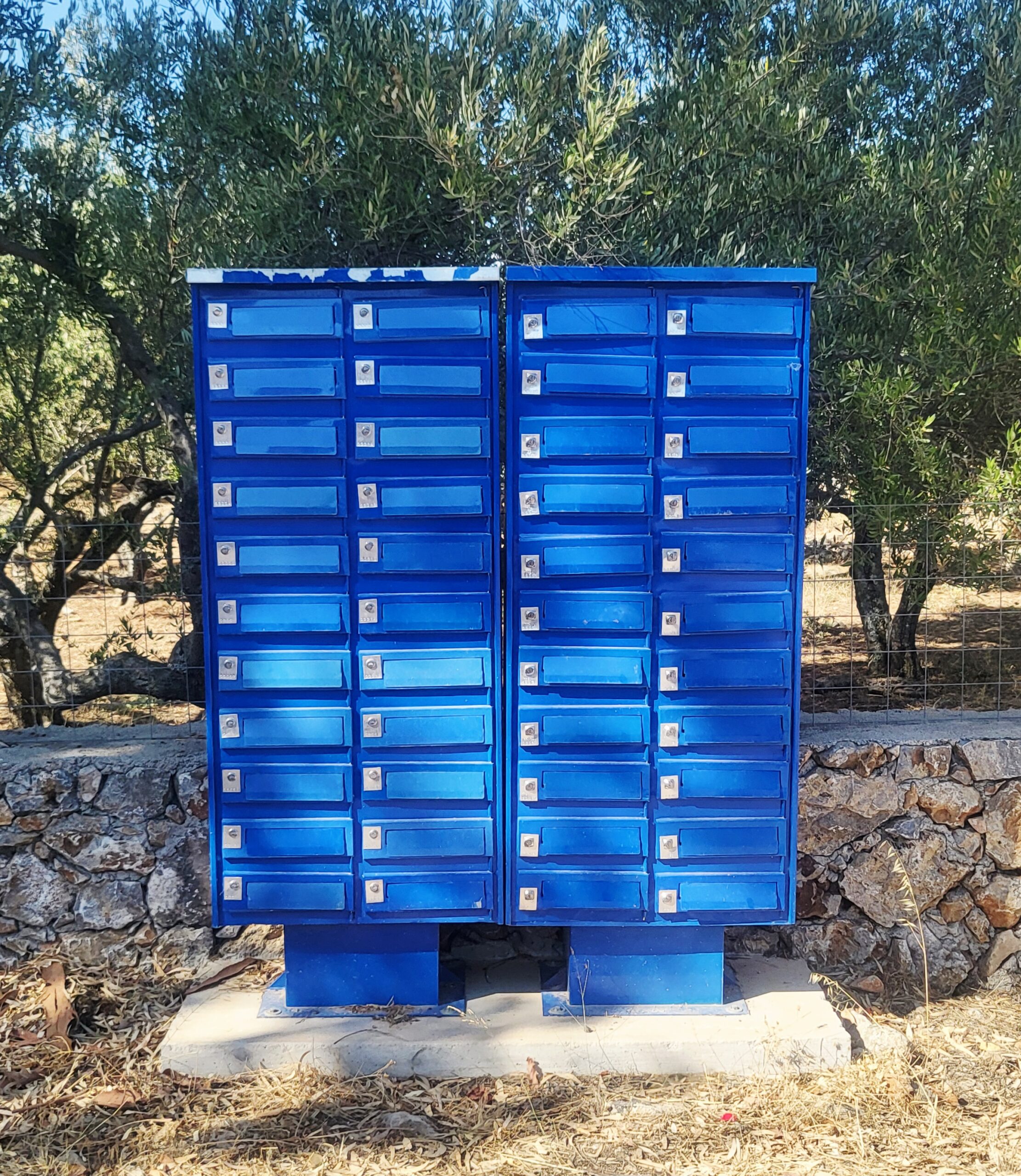Cretan rural blue postboxes
