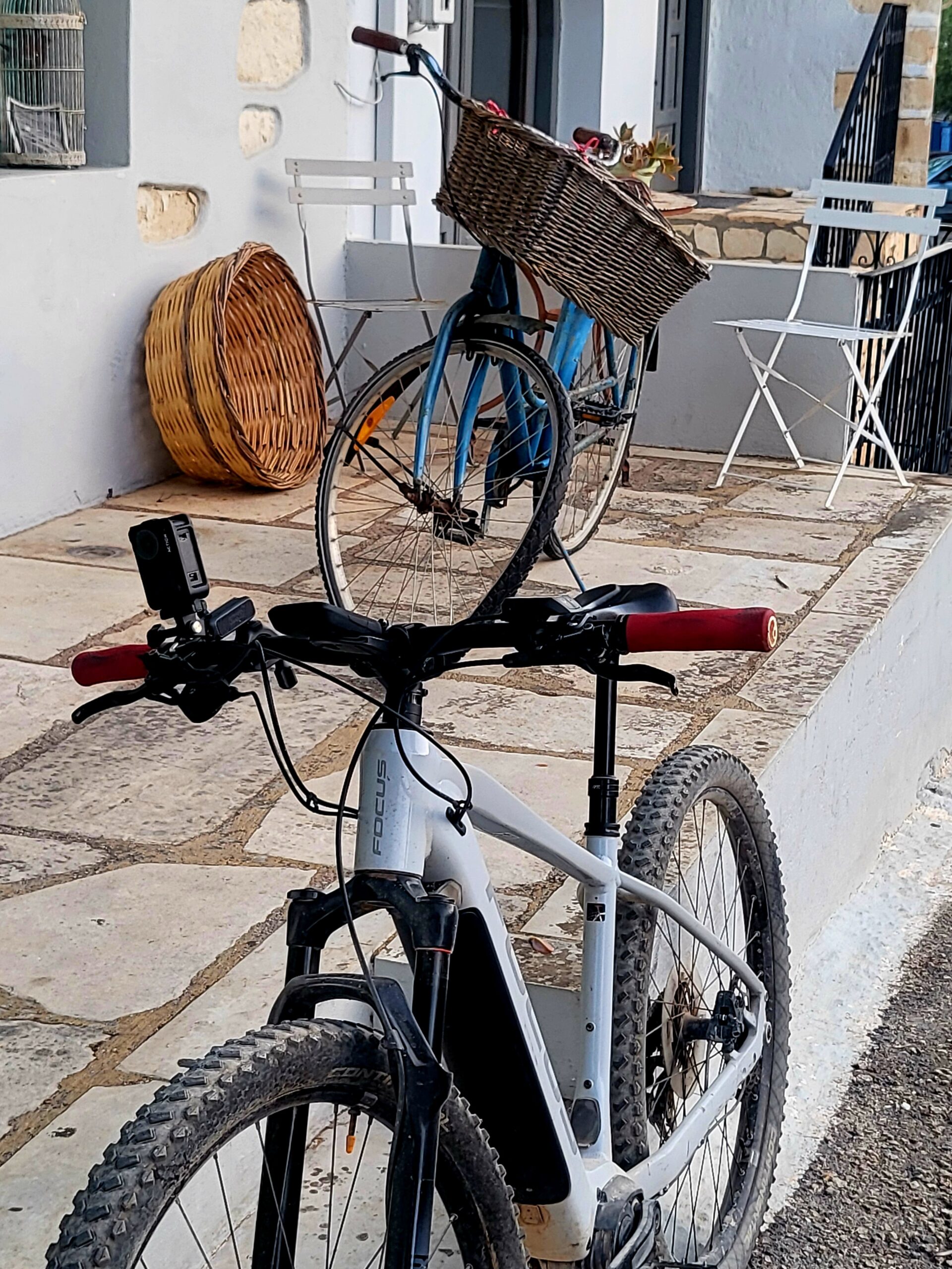 Old pushbike and modern E-MTB in Gavalochori